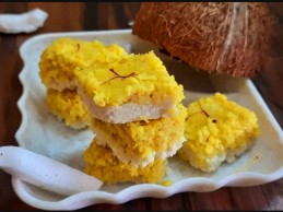 Kesaria coconut kalakand recipe